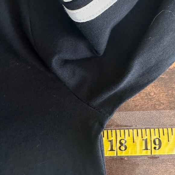 NEW Adidas Long Sleeve Hoodie Shirt Youth M Black White Stripe Pullover Active - Picture 3 of 9